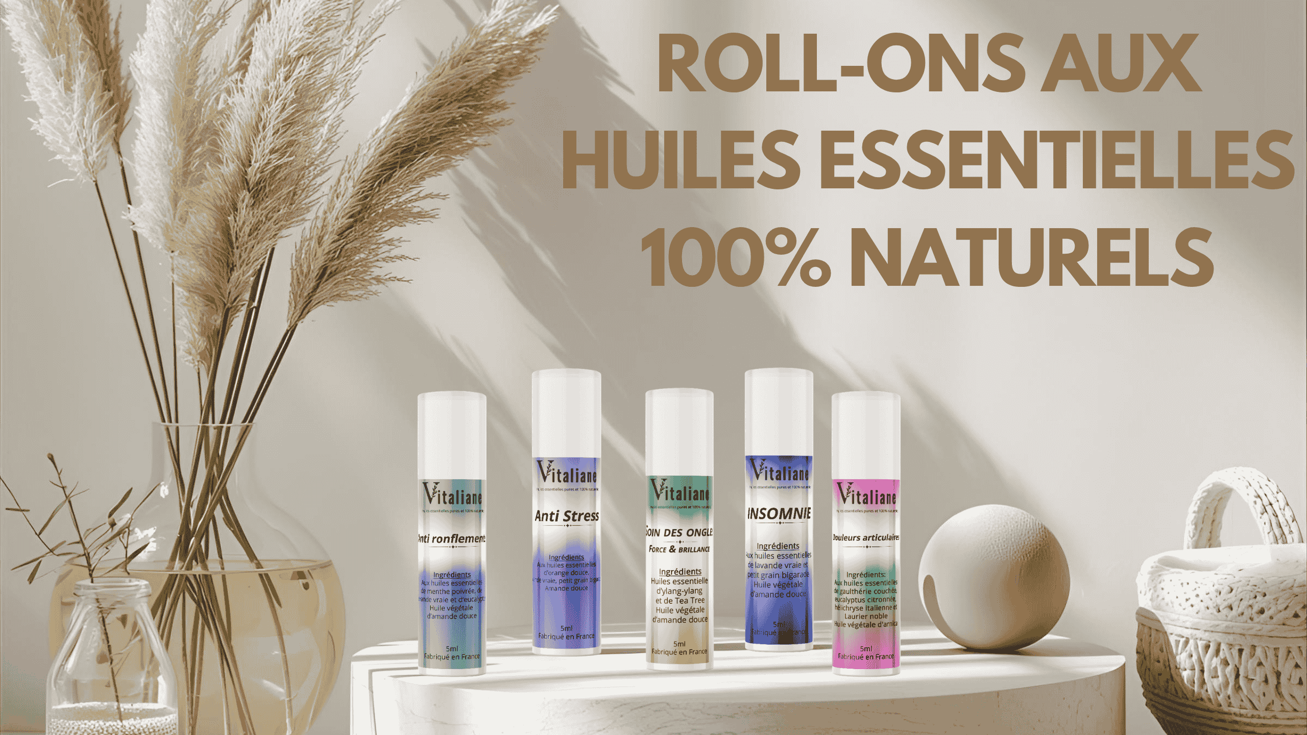 Roll-on bien-$être aux huiles essentielles vitaliane